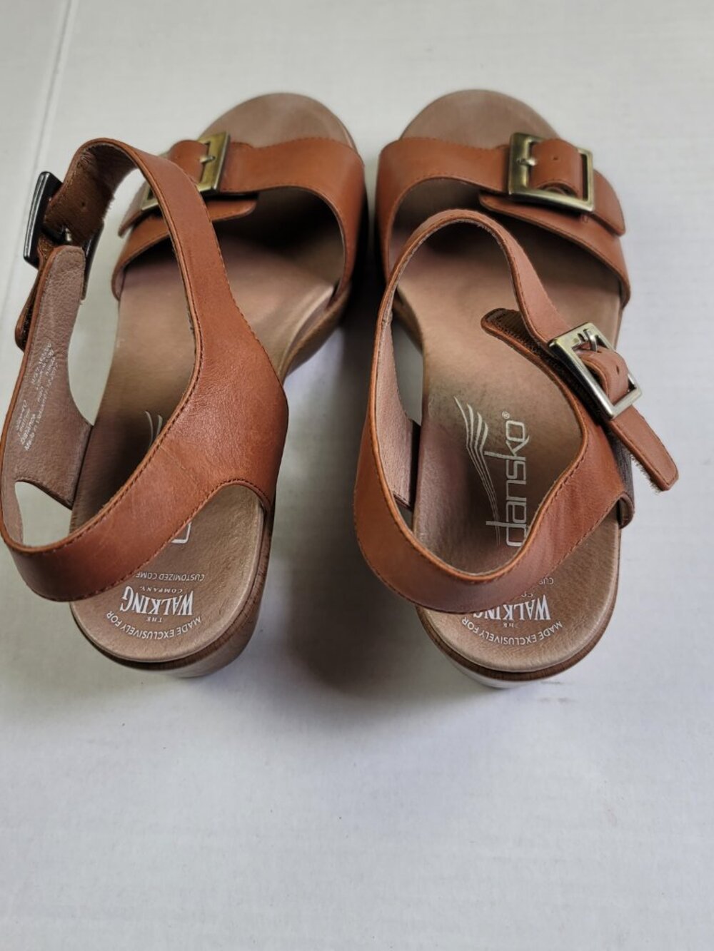 Dansko Jamey Leather Wedge Sandals Size 40 US 9.5-10 Brown Earthy Classic - Picture 6 of 10